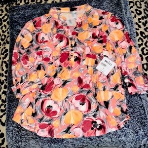 Coral bay floral blouse. Size PL